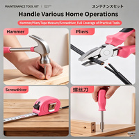 Ergonomisch Ausgewogenes 24-teiliges Rosa Heimwerker-Werkzeugset für Frauen und Mädchen, Leichtes Multifunktionales Handwerkzeug-Set in Box
