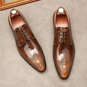 Factory Store New Retro Round-Toe Color-<b>Block</b> Lace-Up Lightweight Breathable Anti-Slip Genuine Leather Career - Product Image 1