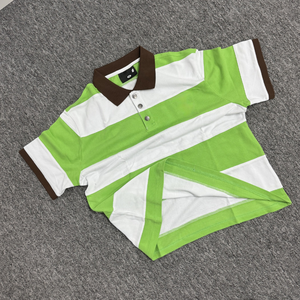 100% algodón pesado personalizado de gran tamaño hombres en blanco liso Polo Boxy recortado camisetas hombro caído camiseta raya Streetwear - Product Image 1