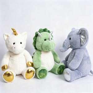 Ensemble de sacs à dos en peluche personnalisés pour enfants, licorne, dinosaure, éléphant, trio d'animaux fantastiques, lot de 3, rembourrage en coton PP, unisexe - Product Image 2