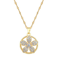 Kalung Resin Mewah Elegan Desain Bunga Lima Kelopak Berputar Rantai Klavikula Serbaguna Rantai Bambu Sporty Wanita