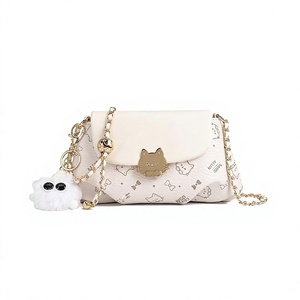 Bolso de Mano Mini Crossbody Cow&Kitty para el Verano, Diseño de Nube, Casual, Combinable con Todo, Correa de Hombro/Cruzada, 8313, Color Blanco Albaricoque - Product Image 1