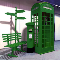 Cabine téléphonique de qualité, détachable, pour foires aux fleurs, cabine téléphonique dorée, livre audio, cabine téléphonique debout pour mariage