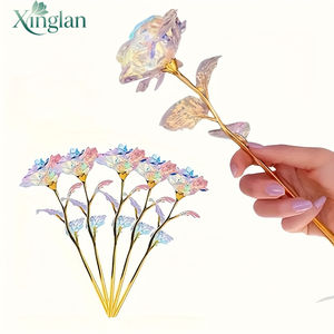 Blanc Artificiel 24K Rose Fleur Réaliste Faux Rose pour la Fête des Mères Thanksgiving Saint Valentin Fille Fête D'anniversaire Déco - Product Image 1