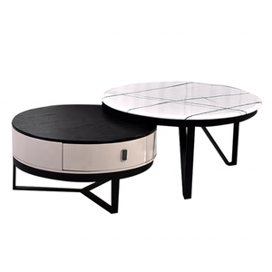 Nouvelle <span class=keywords><strong>table</strong></span> basse ronde moderne en marbre avec rangement, style maison, mobilier de salon, personnalisation en gros, pieds bas - Product Image 6