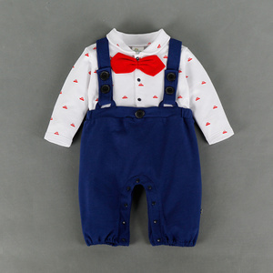 Vêtements pour bébés garçons en gros : Barboteuse bio avec cravate, designs élégants - Product Image 3
