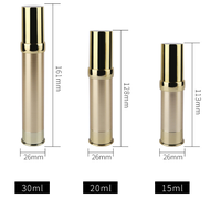 Flacon en plastique acrylique de 30 ml avec bouchon à vis doré imprimé sérigraphié, pour cosmétiques, hygiène personnelle, lotion sans air sous vide