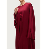 Ensemble robe abaya et maxi-robe pour femmes, élégant, en satin respirant, léger, coupe ample, ceinture, style turc, islamique, Dubaï.