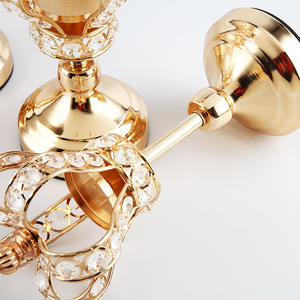 ゴールドクリスタルクラウンキャンドルホルダー燭台ウェディングセンターピーステーブルデコレーションメタルティーライトキャンドルスタンドウェディングデコレーション - Product Image 4