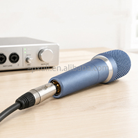 Microphone dynamique portable LN-18 bleu clair 580 ohms cardioïde pour chant avec câble XLRM de 3 m pour la scène et le karaoké