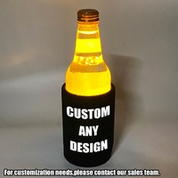 Support de bouteille personnalisé avec logo lumineux pour mariage, porte-bouteille isotherme en néoprène pour boissons et bières, modèle vierge