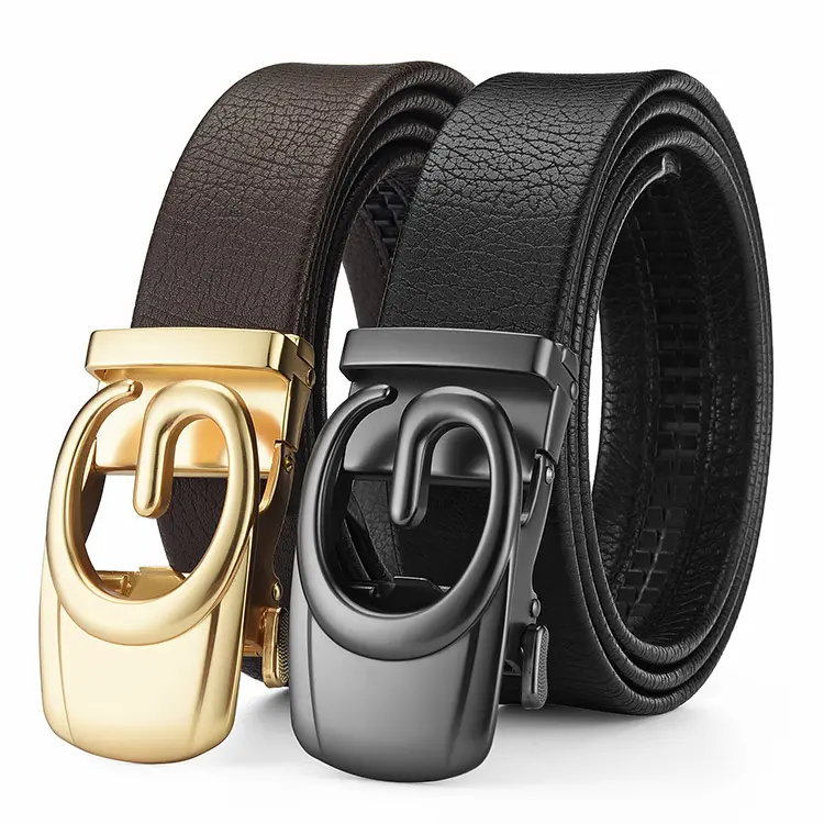High quality men's luxury genuine leather belt gold buckle business leisure wholesale belt manufacturer