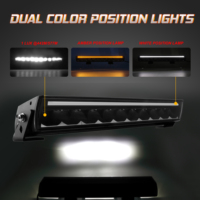 Barre Lumineuse LED Brevetée BRTLED Blanc Ambre DRL Sans Vis Tout-Terrain pour Voiture VTT 4x4 Phares Tout-Terrain