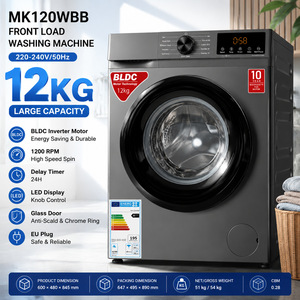 <span class=keywords><strong>Lave</strong></span>-<span class=keywords><strong>linge</strong></span> électrique frontal en acier inoxydable 12 kg avec moteur BLDC à inversion, 1200 tr/min, écran LED, autonome pour la maison - Product Image 2