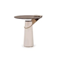 Meubles de luxe pour hôtels et villas, tables basses rondes en verre doré, tables à thé de petite taille, très demandées