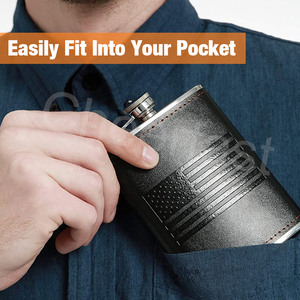 Fiaschetta in metallo whisky a prova di perdite in acciaio inossidabile con Logo Laser da viaggio all'aperto da 8 once - Product Image 6