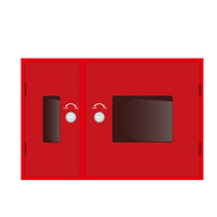 Armoire à enrouleur de tuyau d'incendie extérieur en acier au carbone personnalisable, durable, avec revêtement en poudre, coins renforcés, grande capacité, facile à utiliser