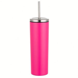 Gobelet isotherme en acier inoxydable brossé de 20 oz avec paille à visser - Product Image 2