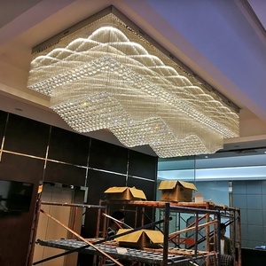 Grande moderno su misura LED K9 Crystal Large Hall Wedding Company facciata grande Hotel grande lampadario di cristallo - Product Image 3