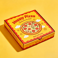Plateau à pizza jetable en papier sulfurisé avec motifs mignons, boîte à pizza pour fêtes d'enfants, collations à emporter, vente en gros