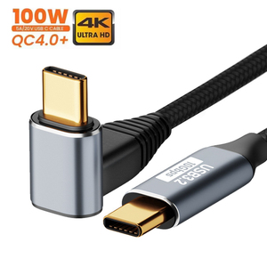 2 M Góc Phải USB C Để USB C Cáp 90 Độ 10Gbps 4K0hz Pd 100W Usb3.2 Gen2 Nam Để Nam Sạc Type-C Cáp Cho Máy Tính Bảng - Product Image 1
