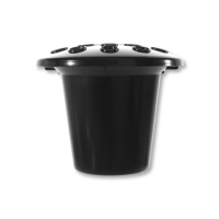 Vase de table en plastique noir Lotus pour articles funéraires - Design moderne, durable, léger, réutilisable, incassable pour décorations de cimetière