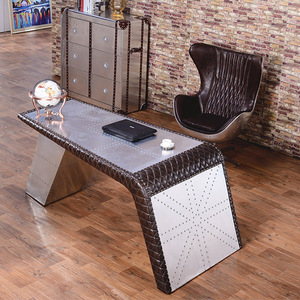 Silla <span class=keywords><strong>de</strong></span> Oficina Industrial <span class=keywords><strong>de</strong></span> Cuero Antiguo <span class=keywords><strong>de</strong></span> Lujo, Juego <span class=keywords><strong>de</strong></span> Escritorio con Color Personalizado para Oficina en Casa, Hotel, Muebles Comerciales Duraderos - Product Image 3