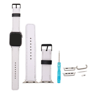 Bracelet de montre personnalisé en cuir Pu blanc de sublimation d'impression de transfert de chaleur pour <span class=keywords><strong>Apple</strong></span> <span class=keywords><strong>Watch</strong></span> 38 <span class=keywords><strong>40</strong></span> 41 42 44 45 <span class=keywords><strong>Mm</strong></span> I <span class=keywords><strong>Watch</strong></span> Series 9 <span class=keywords><strong>8</strong></span> 7 - Product Image 1