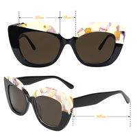Lunettes de soleil de luxe surdimensionnées pour femmes, style œil de chat, monture intégrale en acétate, protection UV400, durables, confortables, dégradé blanc, OEM