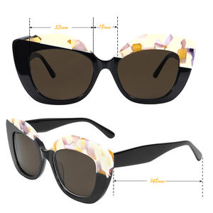 Gafas de Sol de Moda para Mujer, Estilo Ojo de Gato, Extra Grandes, Montura Completa de Acetato, Protección UV400, Cómodas, Degradado Blanco, Diseño de Diseñador - Product Image 5
