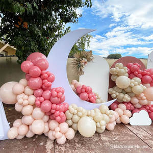 Soporte para Fondo de Fotografía con Forma de Media Luna de 6.5 pies con Cubierta Personalizada, Arco de Media Luna de Aluminio de 32 mm para Decoración de Bodas y Baby Showers - Product Image 5
