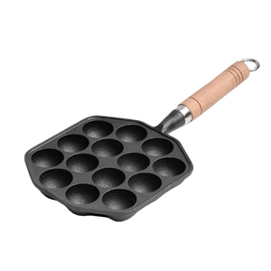 Moule à crêpes japonais à 14 trous, pré-culotté, antiadhésif, en fonte, <span class=keywords><strong>pour</strong></span> takoyaki (poulpe) - Product Image 1