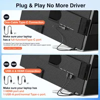 Monitor Portátil Extendido para Laptop M5 de 15.6 Pulgadas LCD 1080p IPS, Monitor Externo Plug-and-Play para MAC y PC