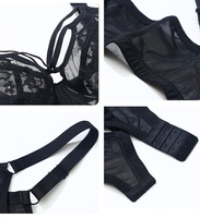 Ensemble de lingerie sexy grande taille en dentelle, soutien-gorge push-up à armatures, sans couture, effet galbant, en maille fine transparente, pour poitrines généreuses, usage quotidien