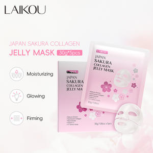 มาส์กหน้า LAIKOU ญี่ปุ่น ซากุระ คอลลาเจน เจลลี่ เจล มาส์กหน้า 17 ชนิดกรดอะมิโน วิตามินซี คอลลาเจนไฮโดรไลซ์ 5 ชิ้น*30 กรัม พร้อมกล่องขายปลีก - Product Image 3