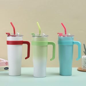 Vaso Térmico de Viaje Ice Bully de 40oz con Asa, Tapa y Popote Antideslizante, ODM OEM, Color Personalizado - Product Image 4