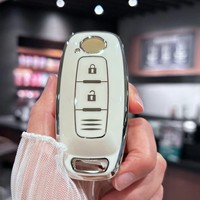 Vente chaude ligne dorée clé en TPU 4 boutons étui à clés de voiture accessoires pochette portefeuille accessoire Fob Cover fob Nissan