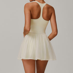 Kadın çevre dostu spor takım elbise ve tenis etekler 2-in-1 Fitness elbise ön Logo tül etek elbise kombinasyonu için egzersiz tenis - Product Image 6