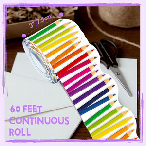 Rollo de Borde Ondulado para Tablero de Anuncios, Decoración Colorida para Pared de Aula, Regreso a Clases - Product Image 2