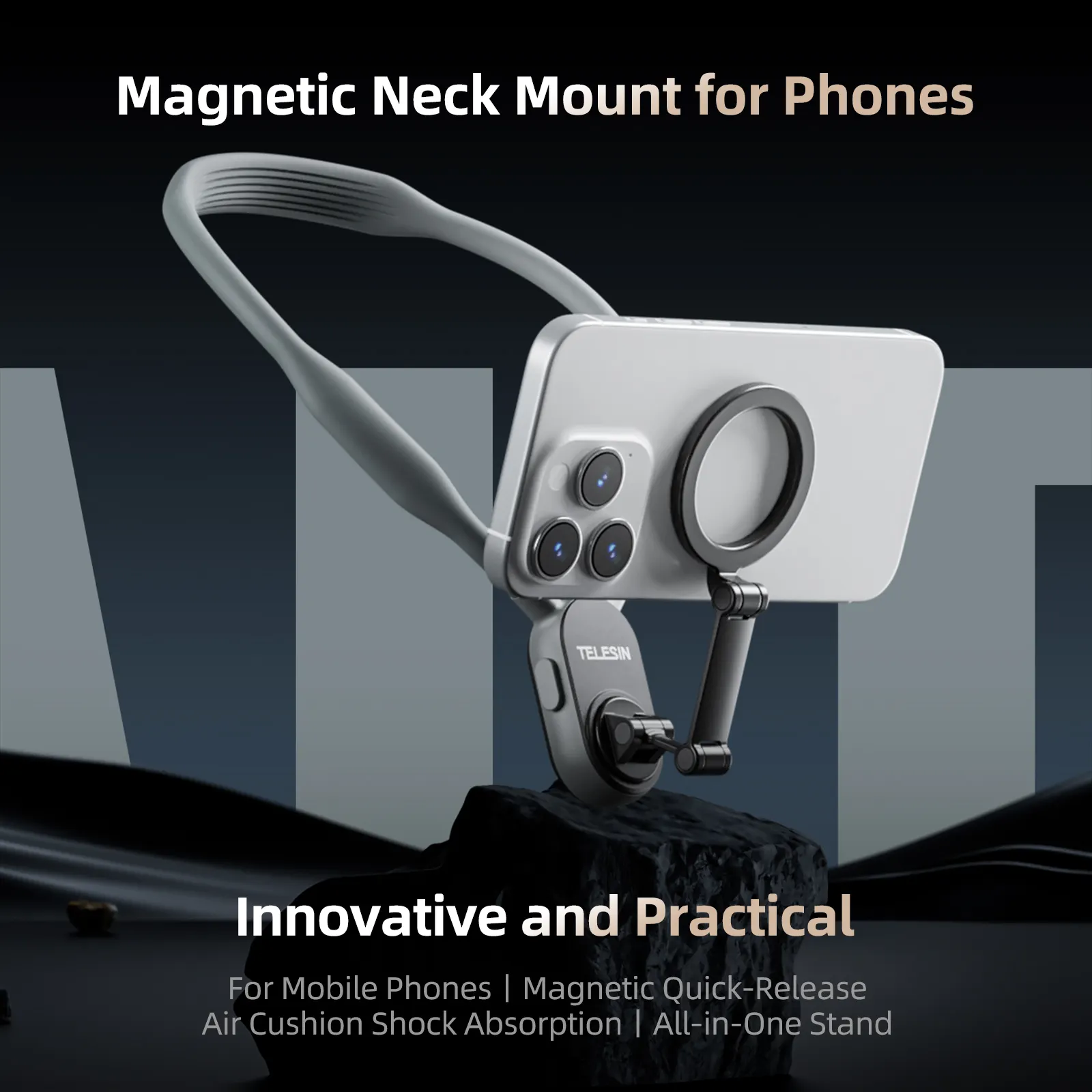 Telefon cep telefonları silikon manyetik boyun dağı için MNM 001 eller serbest çekim aksesuarları