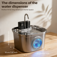 Fontaine à eau intelligente pour animaux de compagnie en acier inoxydable à induction sans fil pour chats et chiens