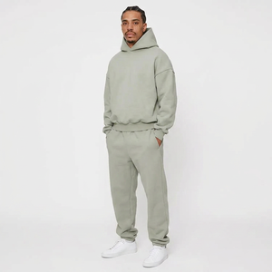 Oversize Heavyweight 400 Gsm 100% Cotton Unisex Hoodies Double Layer French Terry Hoodie No <b>String</b> Boxy Hoodies - Product Image 1
