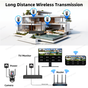 Système de caméra de <span class=keywords><strong>surveillance</strong></span> CCTV <span class=keywords><strong>sans</strong></span> <span class=keywords><strong>fil</strong></span> Hongnaer 8MP 4CH à double objectif avec enregistreur <span class=keywords><strong>vidéo</strong></span> réseau WiFi ICSee, système de caméra de sécurité 4K - Product Image 6