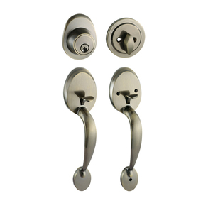 Ensemble de poignées de porte et serrures en alliage de zinc électroplaqué pour hôtels et appartements - Serrure tubulaire à levier robuste à clé, avec clé passe-partout - Product Image 5