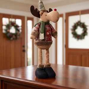 Décorations de Noël Vintage : Figurines Extensibles en Tissu Plaid Flocon de Neige Cousues Main (31cm-50cm) - Père Noël, Bonhomme de Neige, Cerf - Product Image 3