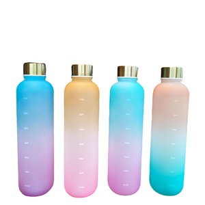 Gradient Water <b>Bottle</b> 1000ml With Metal Lid For Outdoor Sports Travel Use - Product Image 4