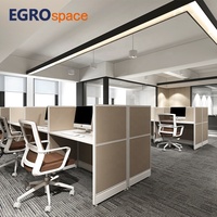 EGROspace Bureau de travail moderne et robuste en aluminium et bois, modèles de meubles, cloison, poste de travail de bureau