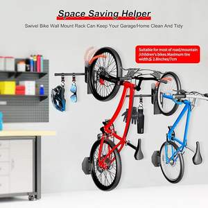 Support mural pivotant pour vélo, support mural vertical, porte-vélo et crochets pivotants pour garage, vélos de route et de montagne - Product Image 6