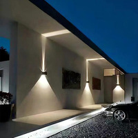 Applique murale extérieure moderne cylindrique bidirectionnelle |   Applique murale LED en verre borosilicate et aluminium 6-40W étanche pour jardin et véranda