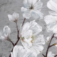 Peinture sur toile encadrée abstraite moderne faite à la main, motif floral texturé original, style pop, aquarelle, grandes fleurs, peinture à l'huile personnalisée, vente en gros